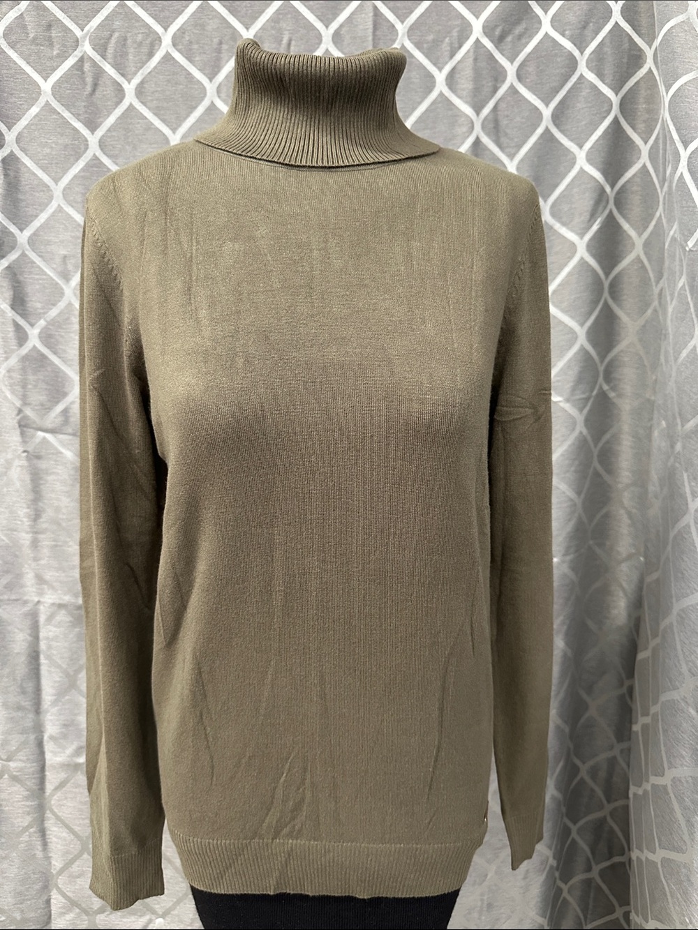 Calvin Klein Olive Green Turtleneck knit top